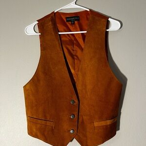 Vintage Suede Vest with Button Closure